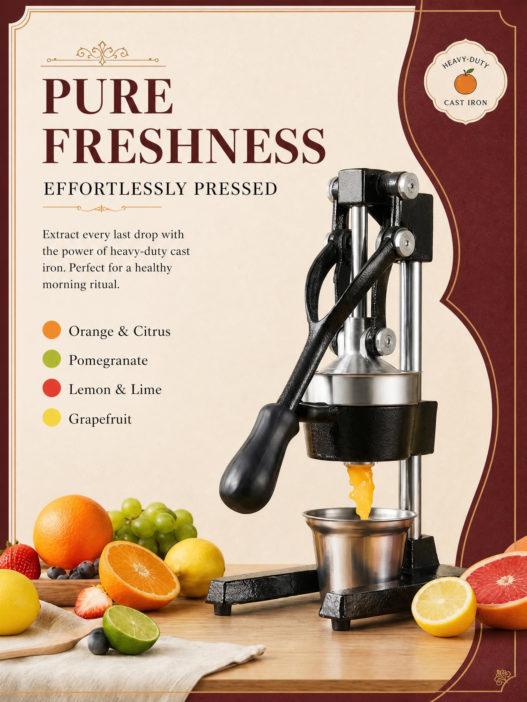 عصارة يدوية، عصارة حمضيات يدوي - مراجعة Citrus Juicer Bar وسعره